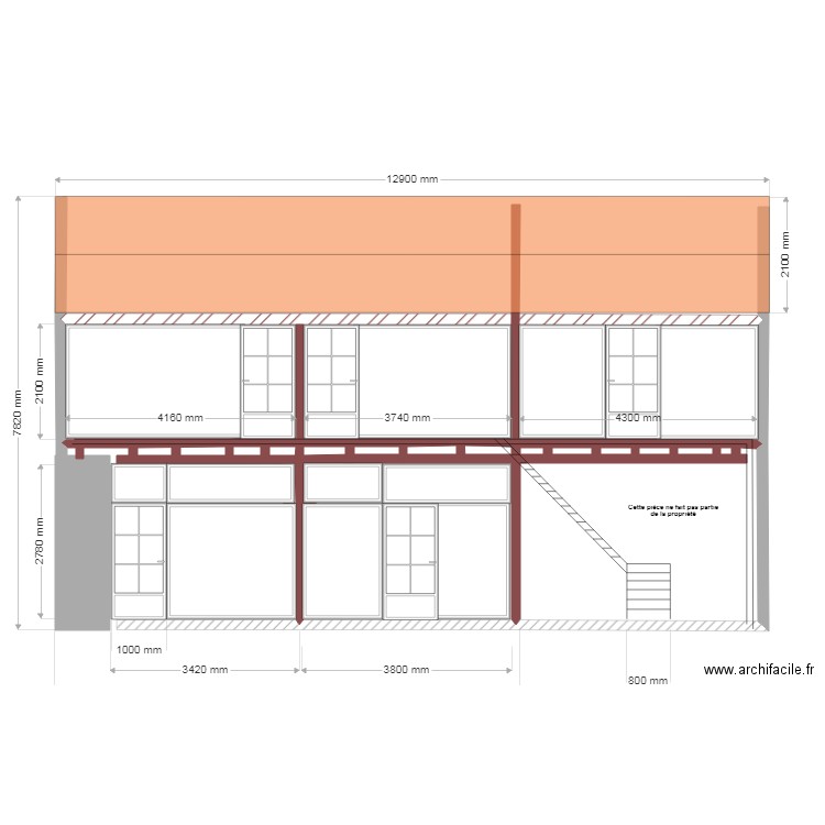 Plan facade projet  . Plan de 0 pièce et 0 m2