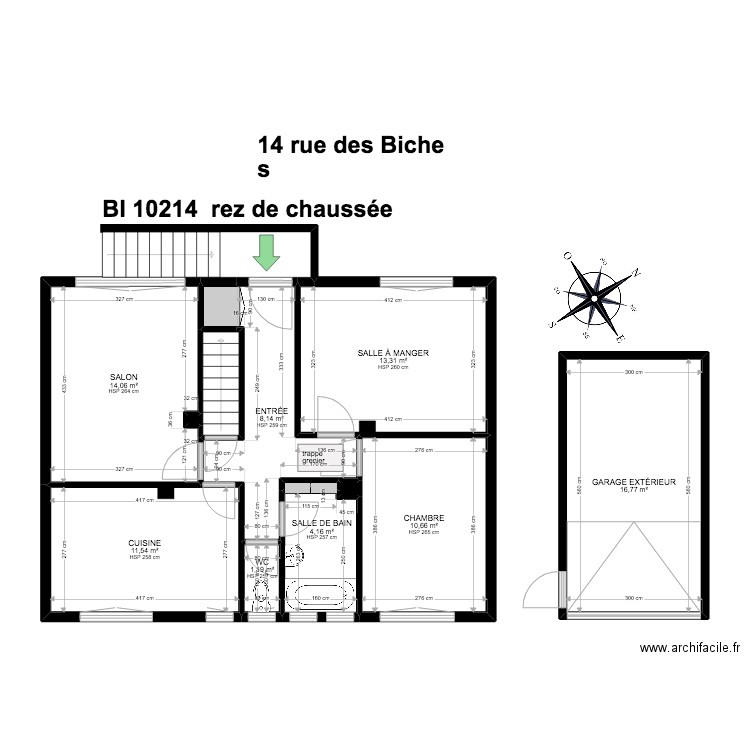 BI 10214 . Plan de 18 pièces et 216 m2