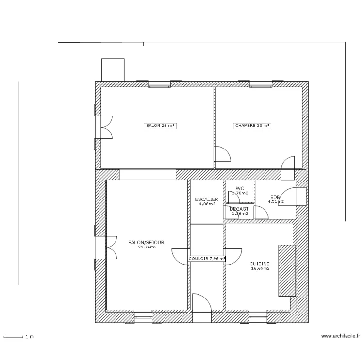 LA ROCHE RDC APRES TRAVAUX. Plan de 