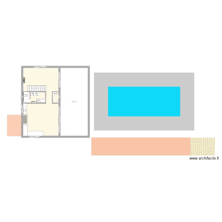 Pool house 2. Plan de 4 pièces et 85 m2