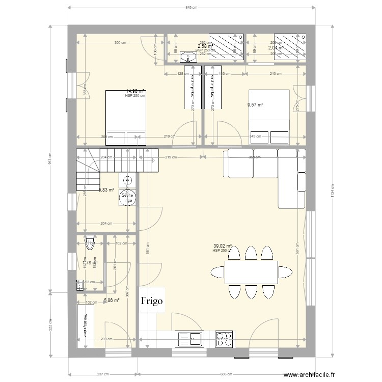 saumane 84 vx12. Plan de 8 pièces et 82 m2