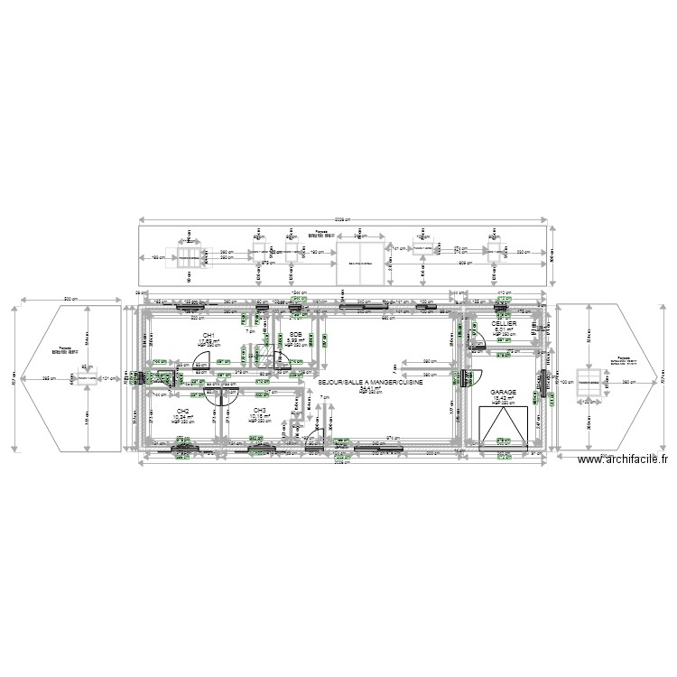 plan maison anti sismique 100m2 (3). Plan de 14 pièces et 125 m2