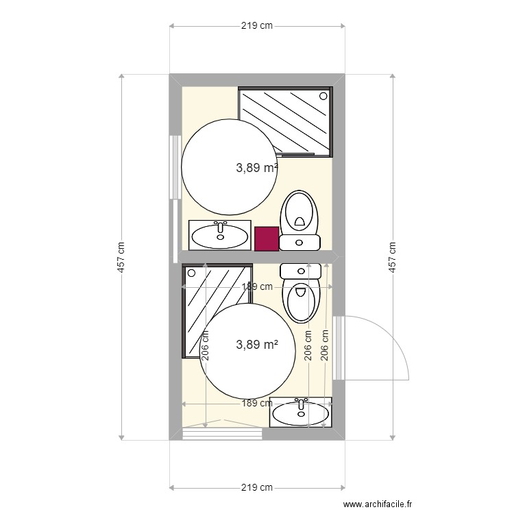 PLAN SDB RDC modifie sol 2. Plan de 0 pièce et 0 m2