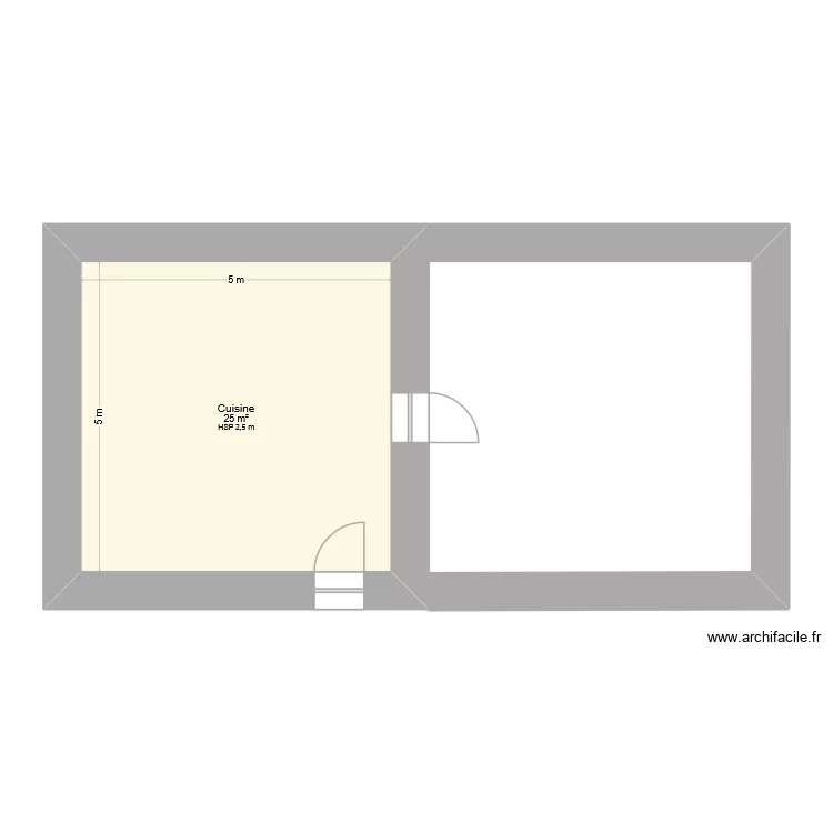 Augla. Plan de 1  et 25 m²