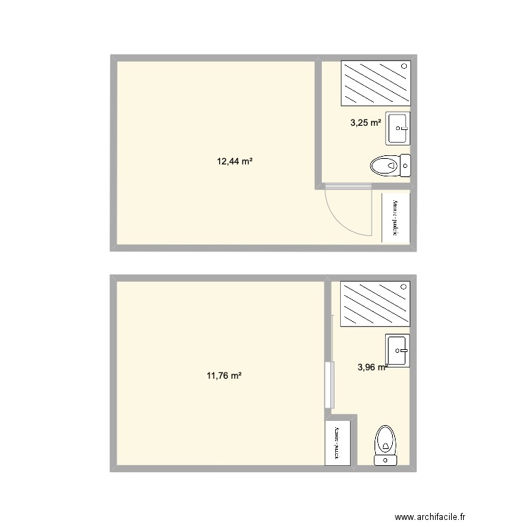 Campanile SAumur. Plan de 4 pièces et 31 m2