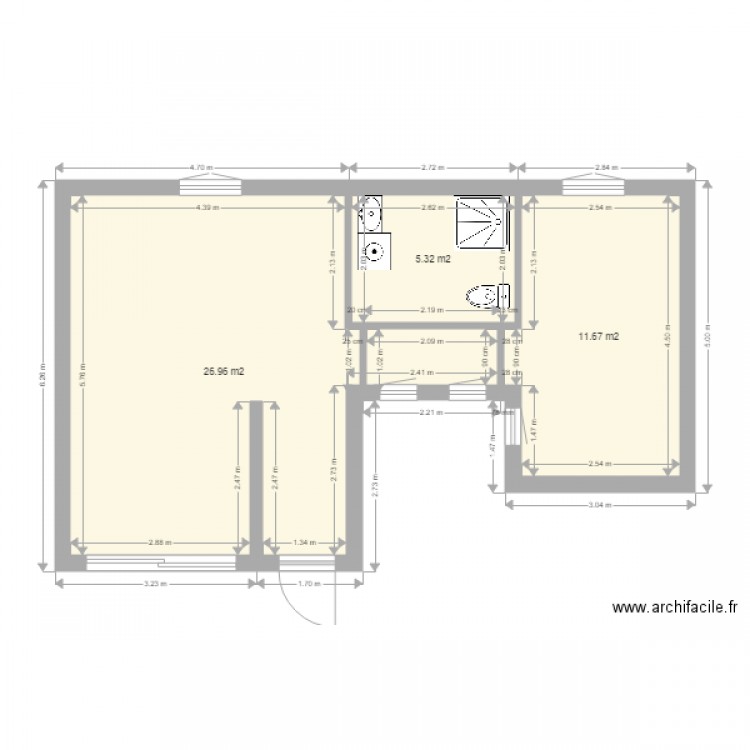 T2 bis. Plan de 0 pièce et 0 m2