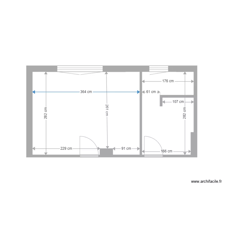 Garage 2023.Chambre + Salle d'eau Volume. Plan de 