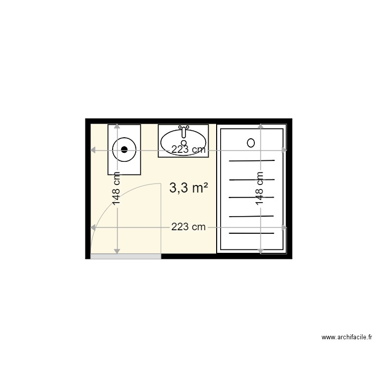 MALFOY CATHERINE - Plan 1 pièce 3 m2 dessiné par harmo59000