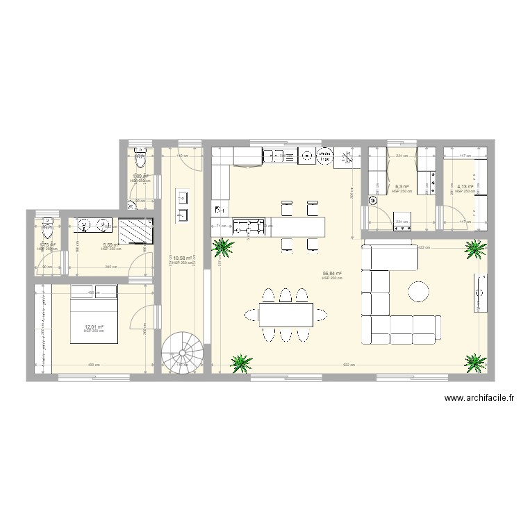 Maison de rêve. Plan de 8 pièces et 99 m2