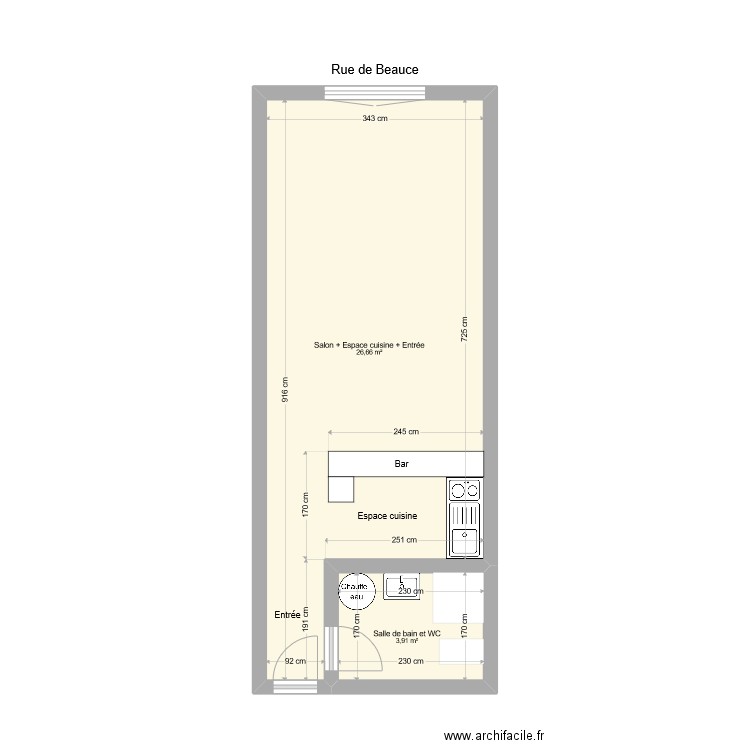 LaForet_Pithiviers. Plan de 2 pièces et 31 m2