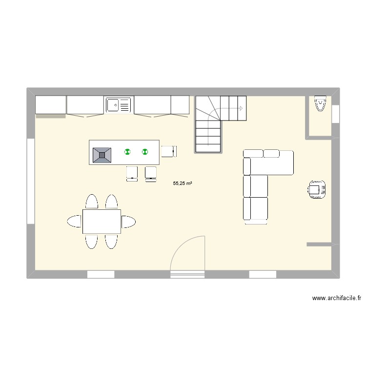 mourigal bas 2. Plan de 1 pièce et 55 m2