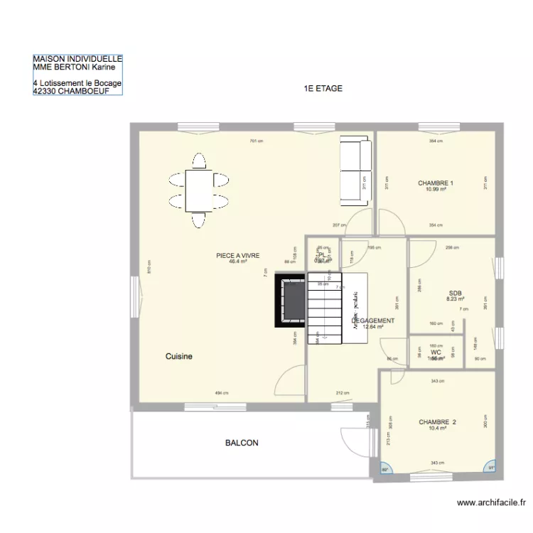 BERTONI Karine. Plan de 