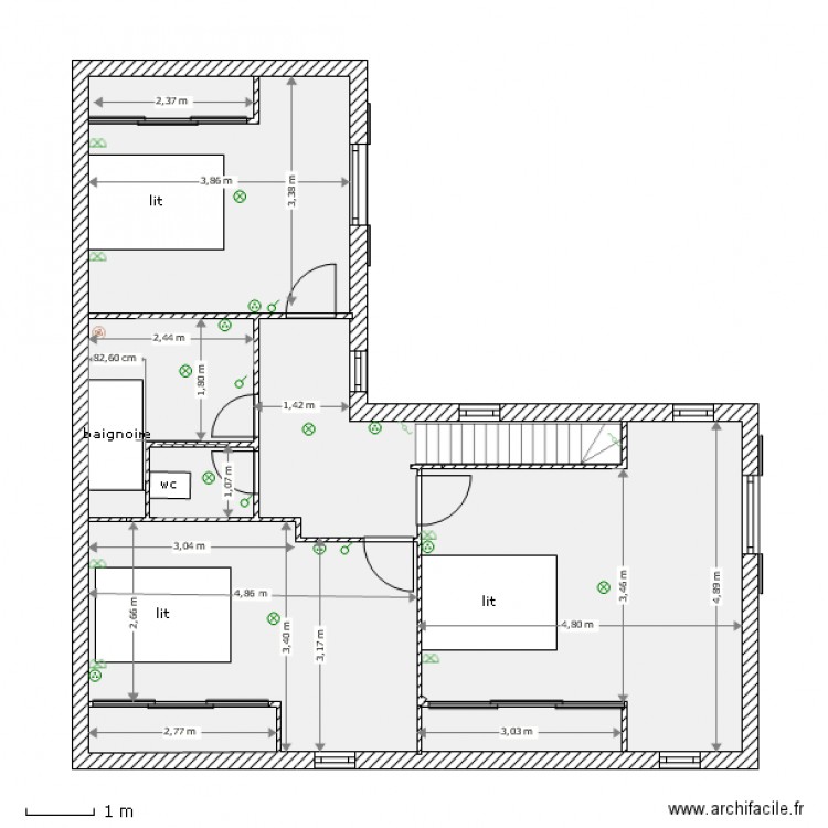 nath 1er  etage 01  mobilier. Plan de 0 pièce et 0 m2