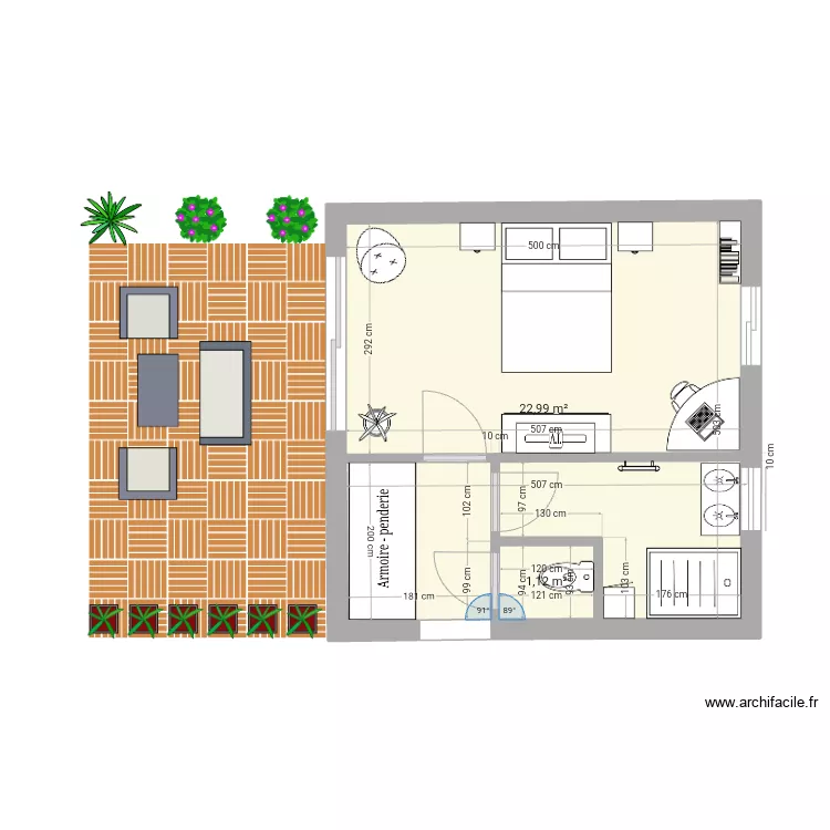Extension maison . Plan de 
