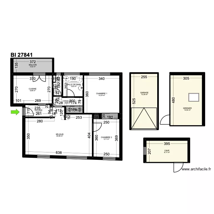 BI 27841. Plan de 16  et 110 m²