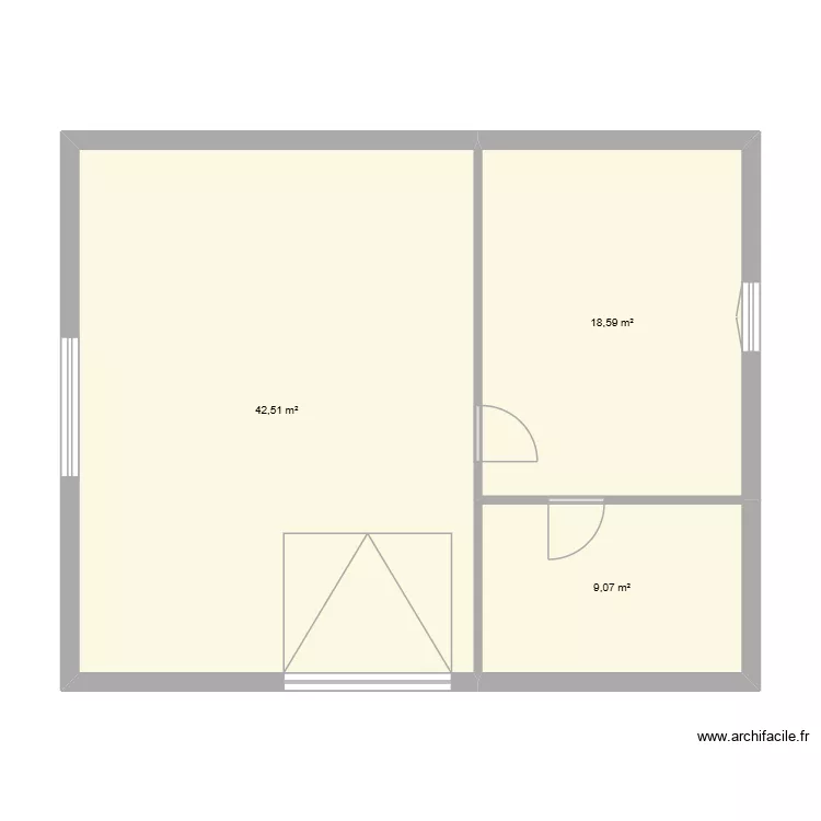 Garage. Plan de 3  et 70 m²