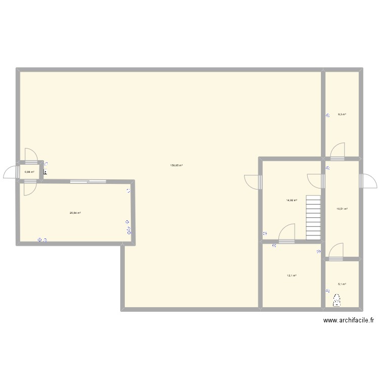 atelier deco. Plan de 8 pièces et 224 m2