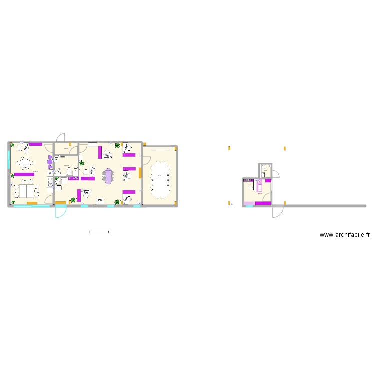 IDZIA RDC V16. Plan de 7 pièces et 138 m2