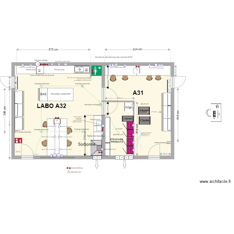 labo A31 modif septembre 2021. Plan de 0 pièce et 0 m2