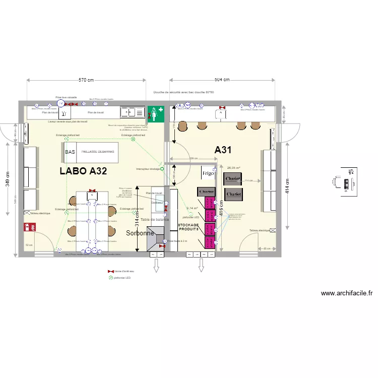 labo A31 modif septembre 2021. Plan de 