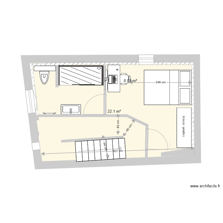 CHAMBRE R1bis. Plan de 0 pièce et 0 m2