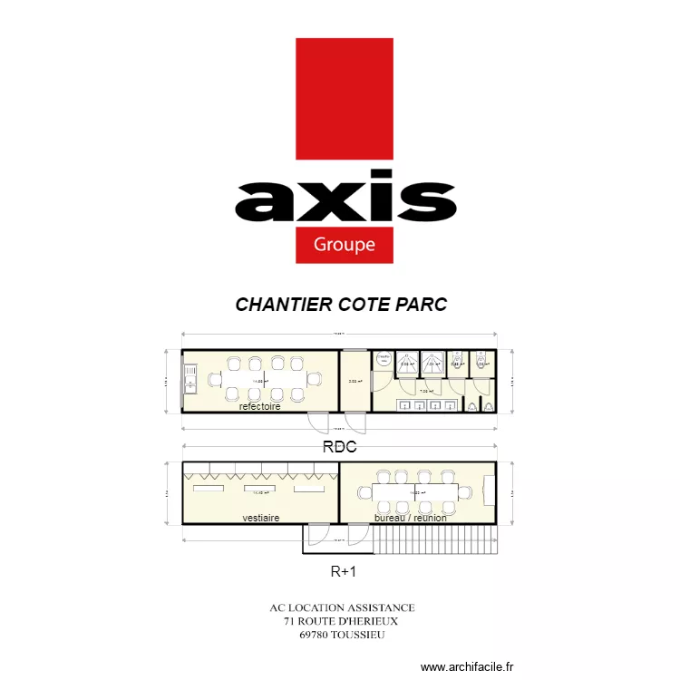 AXIS COTE PARC MODIFIER. Plan de 