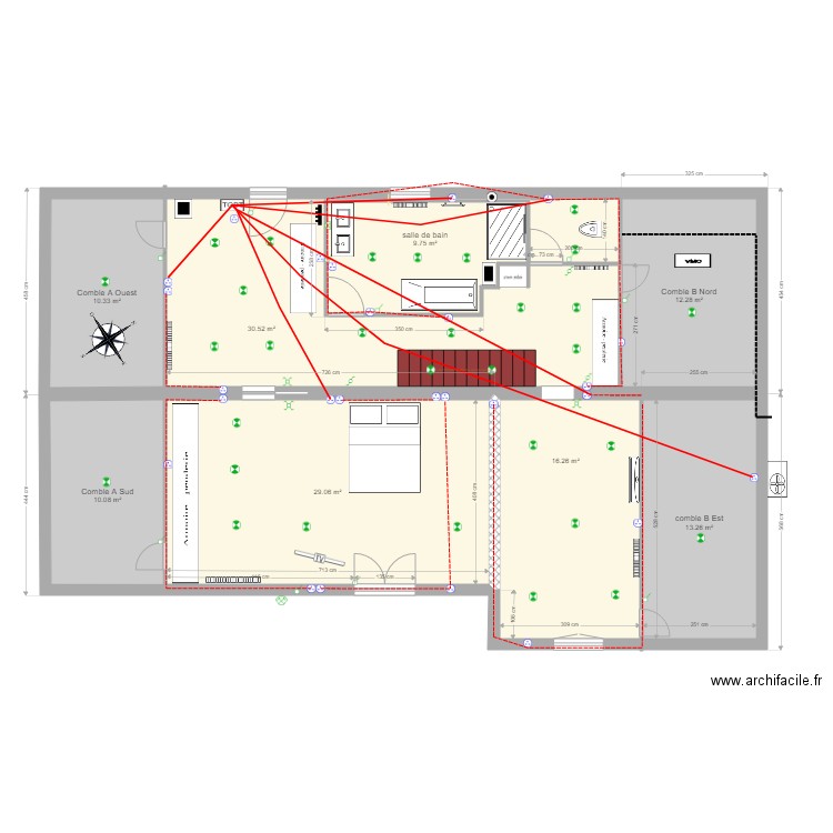 ozourt plan elec PRISES. Plan de 0 pièce et 0 m2