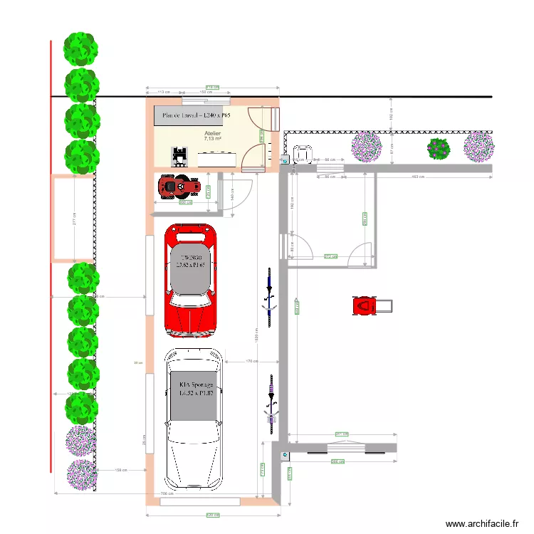 Garage Autos. Plan de 