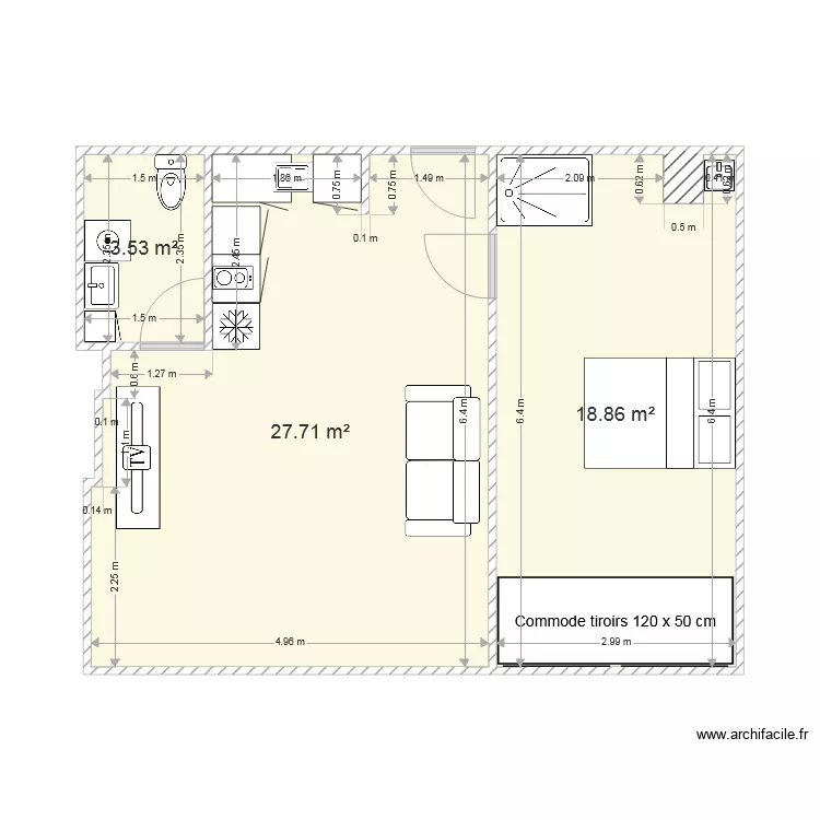 Studio B. Plan de 