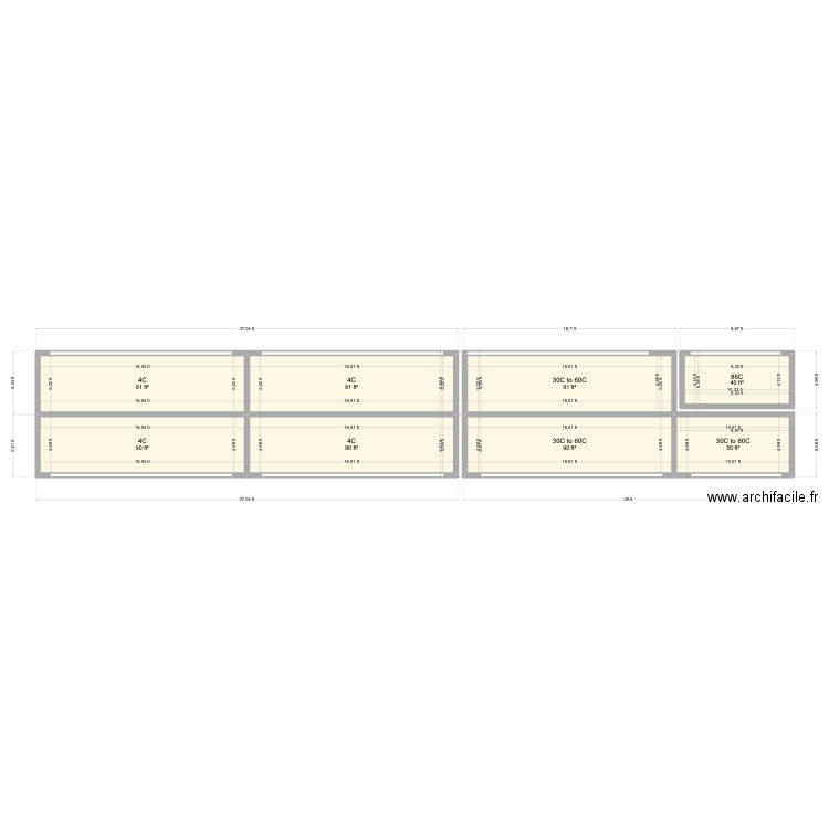 Lor 3. Plan de 8 pièces et 59 m2