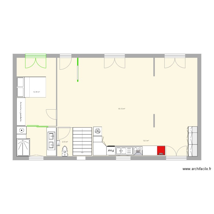 Plan maison Biba RDC V4. Plan de 0 pièce et 0 m2