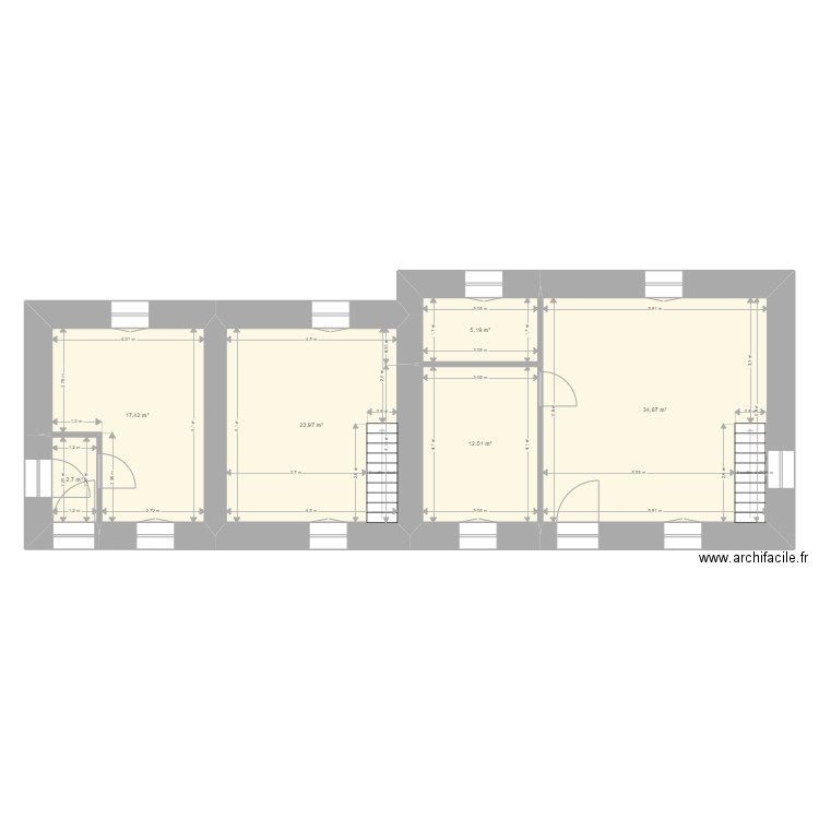 BALLAND . Plan de 8 pièces et 135 m2