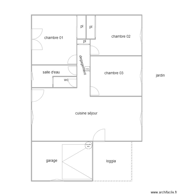 bardin am. Plan de 11 pièces et 77 m2