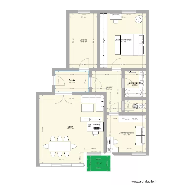 Appartement Ville DAvray. Plan de 