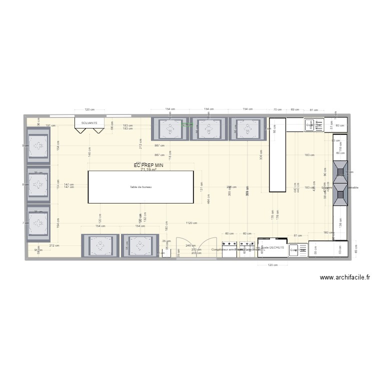 EC PREP MIN 3. Plan de 1 pièce et 71 m2