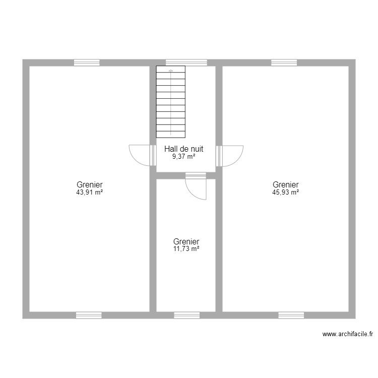 sainte Catherine grenier. Plan de 4 pièces et 111 m2