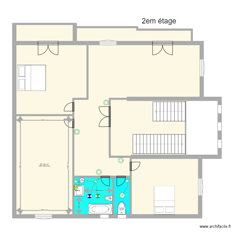 2er e. Plan de 10 pièces et 162 m2