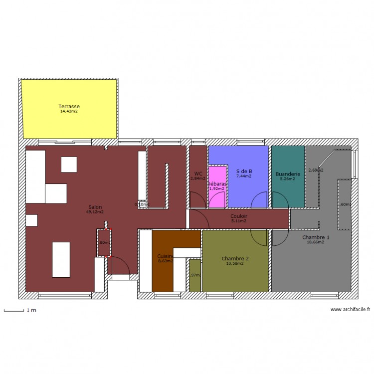 Maison modif N 1 V.2. Plan de 0 pièce et 0 m2