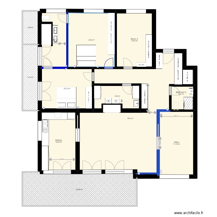 20220909_Burgweid_Option 4 without Sauna & Cupboard #0. Plan de 13 pièces et 213 m2