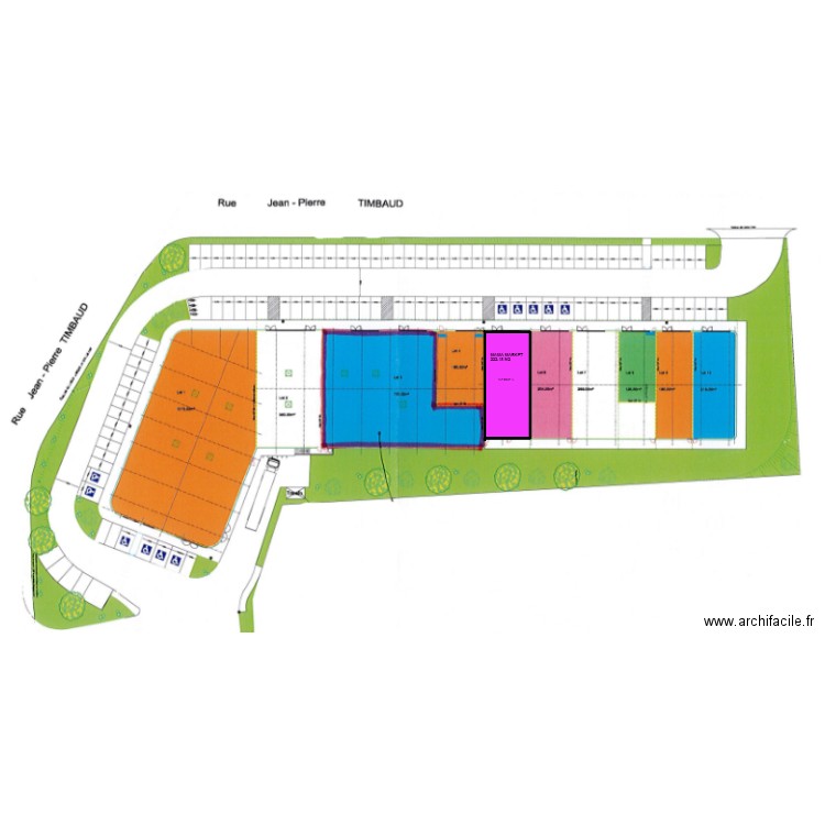 Plan de masse mama market Limay. Plan de 1 pièce et 235 m2