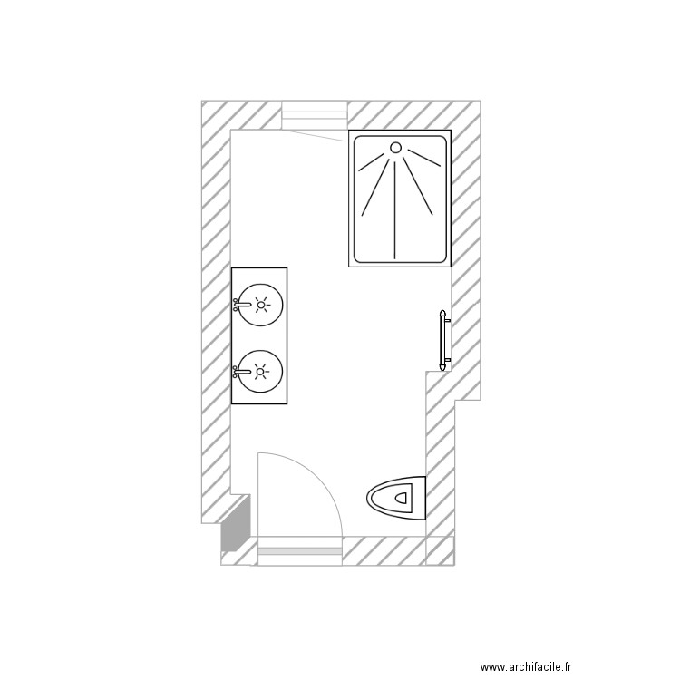 sdb 1 chaponniere . Plan de 0 pièce et 0 m2