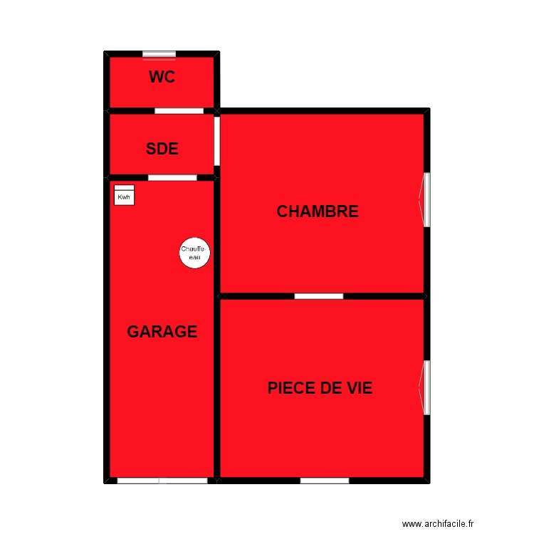 bousseau. Plan de 5 pièces et 41 m2