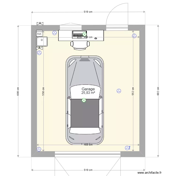 garage en bois. Plan de 