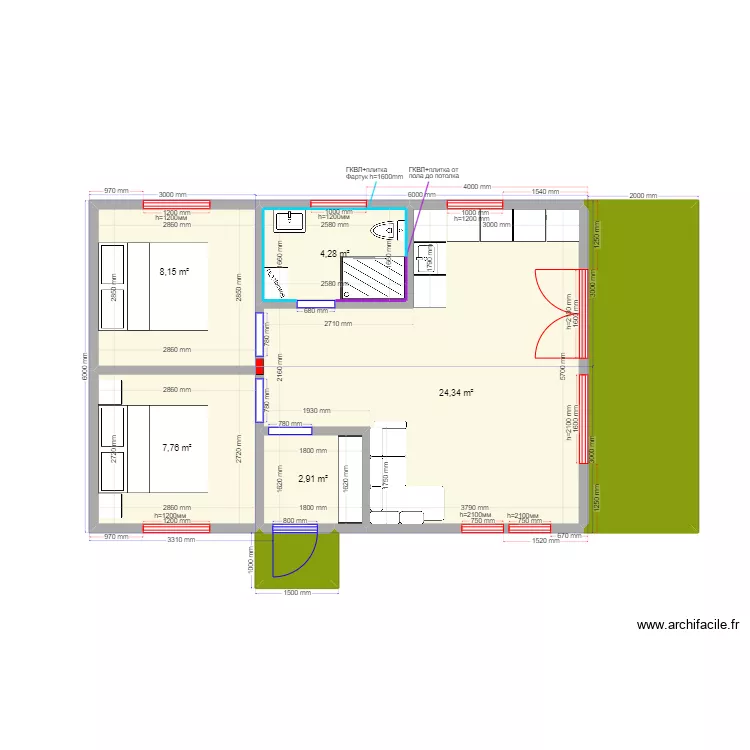 Яна Ногинск 54. Plan de 