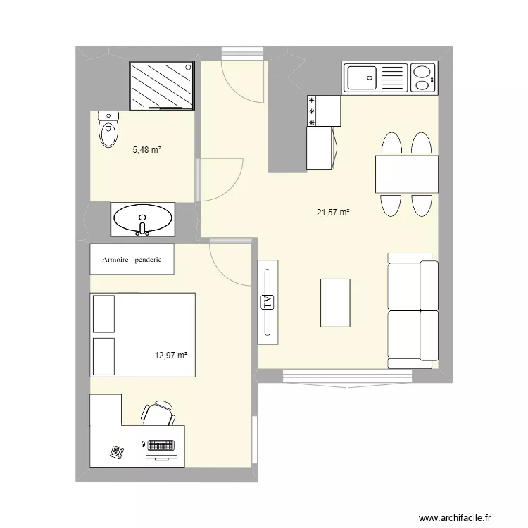 Appartement Nantes. Plan de 