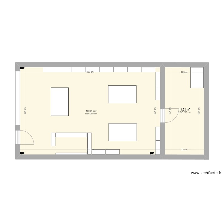 magasin maureen. Plan de 2 pièces et 51 m2