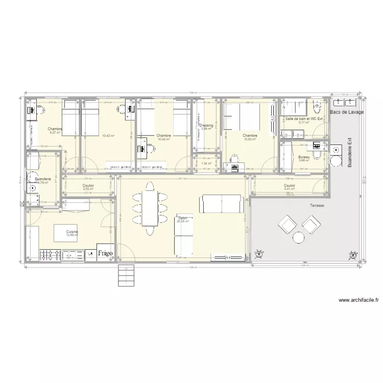 Maison F5 Sans Garage BIS. Plan de Maison F5 Sans Garage BIS. Plan de
