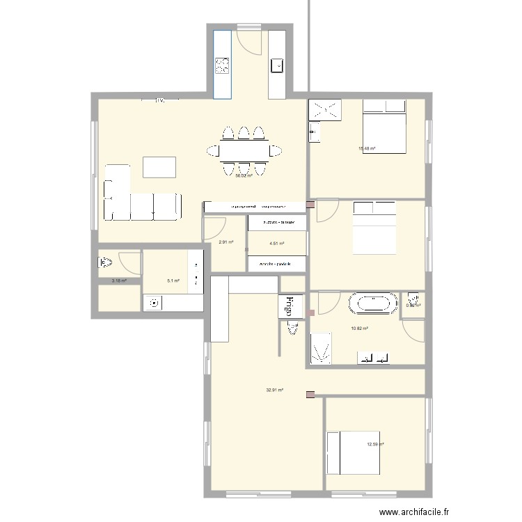 essai rdc 1. Plan de 0 pièce et 0 m2