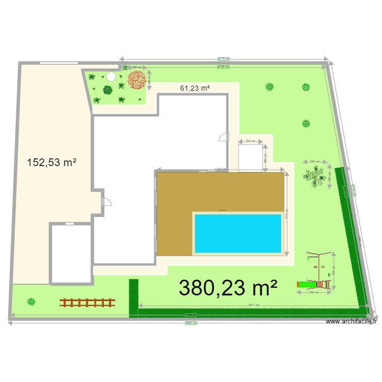 Plan de masse jardin. Plan de 6 pièces et 896 m2
