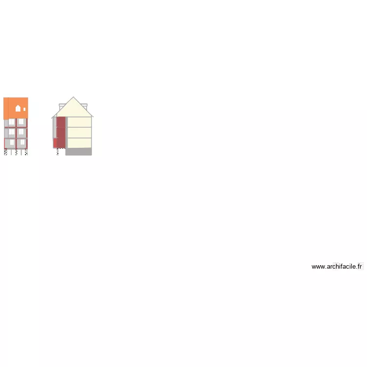 COURBET Façades SUD et EST Actuelles. Plan de COURBET Façades SUD et EST Actuelles. Plan de